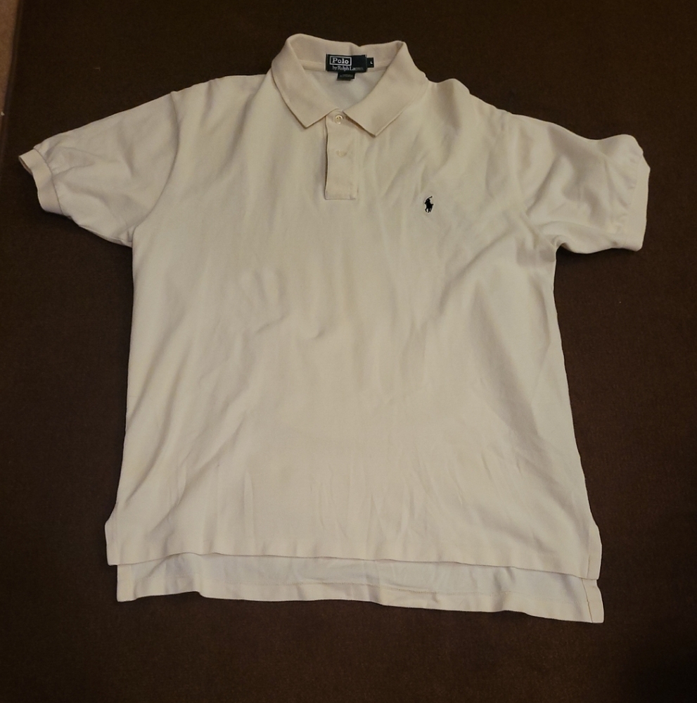Polo Ralph Lauren polo shirt, Men's Large.  Cream color, 1 shirt